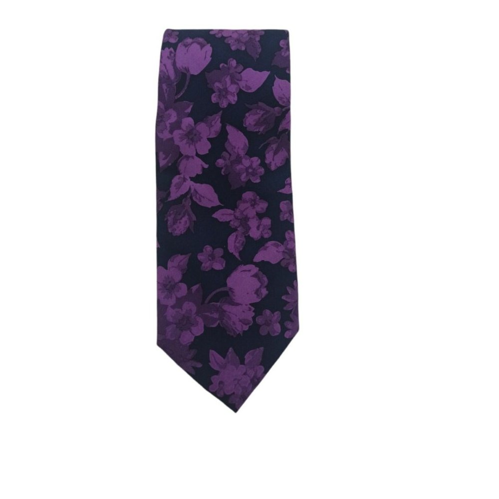 TOMMY HILFIGER Blue Floral Silk Tie 59"/ 3.2" EC